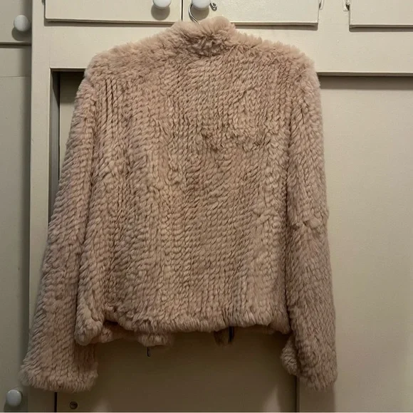 Love Token Blush Pink Rabbit Fur Jacket - Picture 8 of 8
